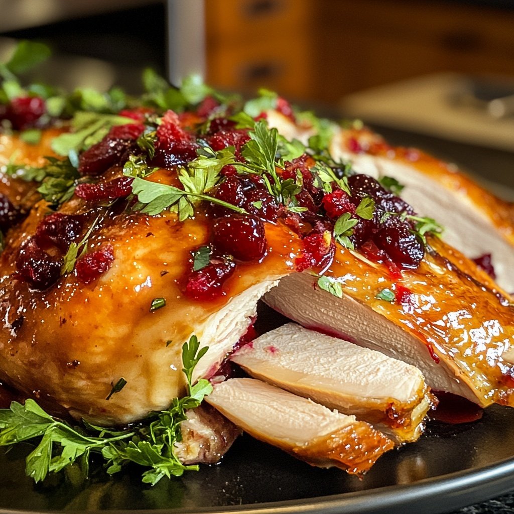 Roasted Turkey with Cranberry Glaze