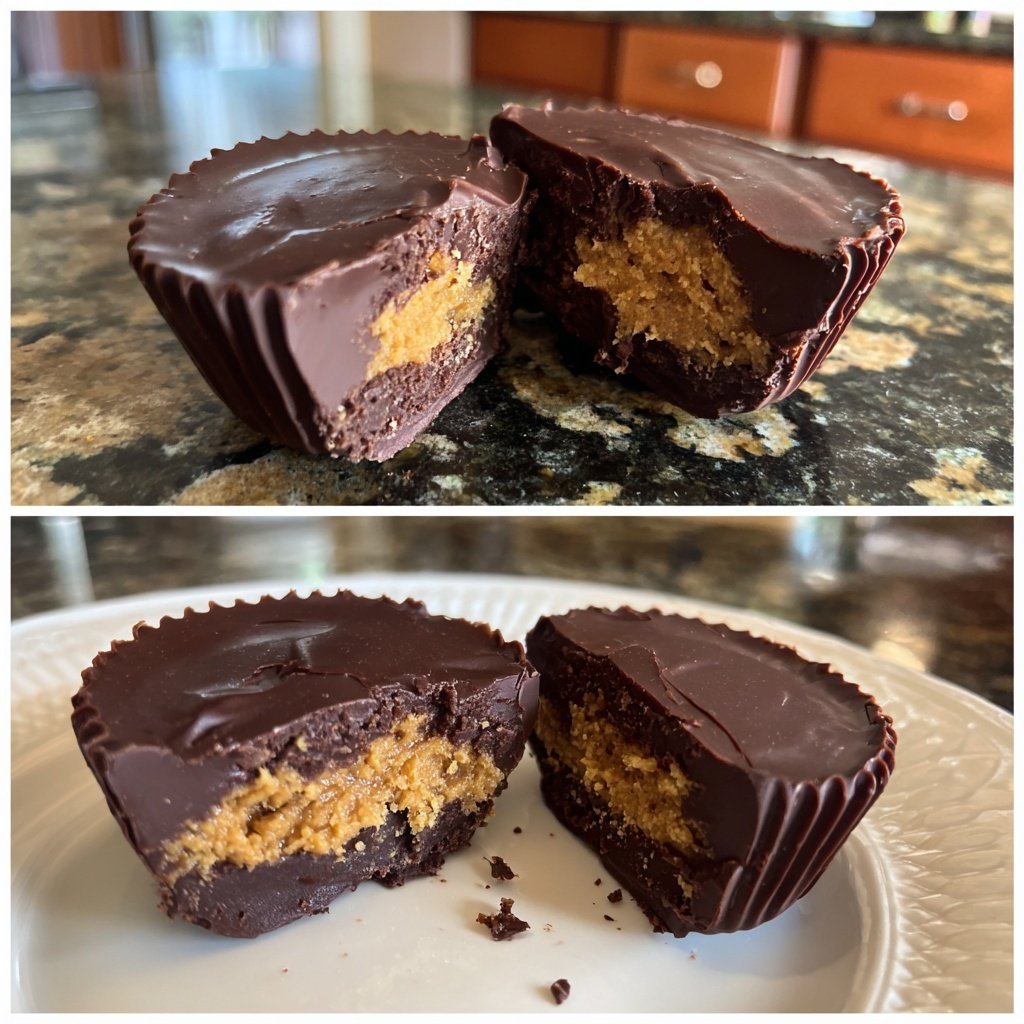 Homemade Peanut Butter Cups with Vanilla Cream