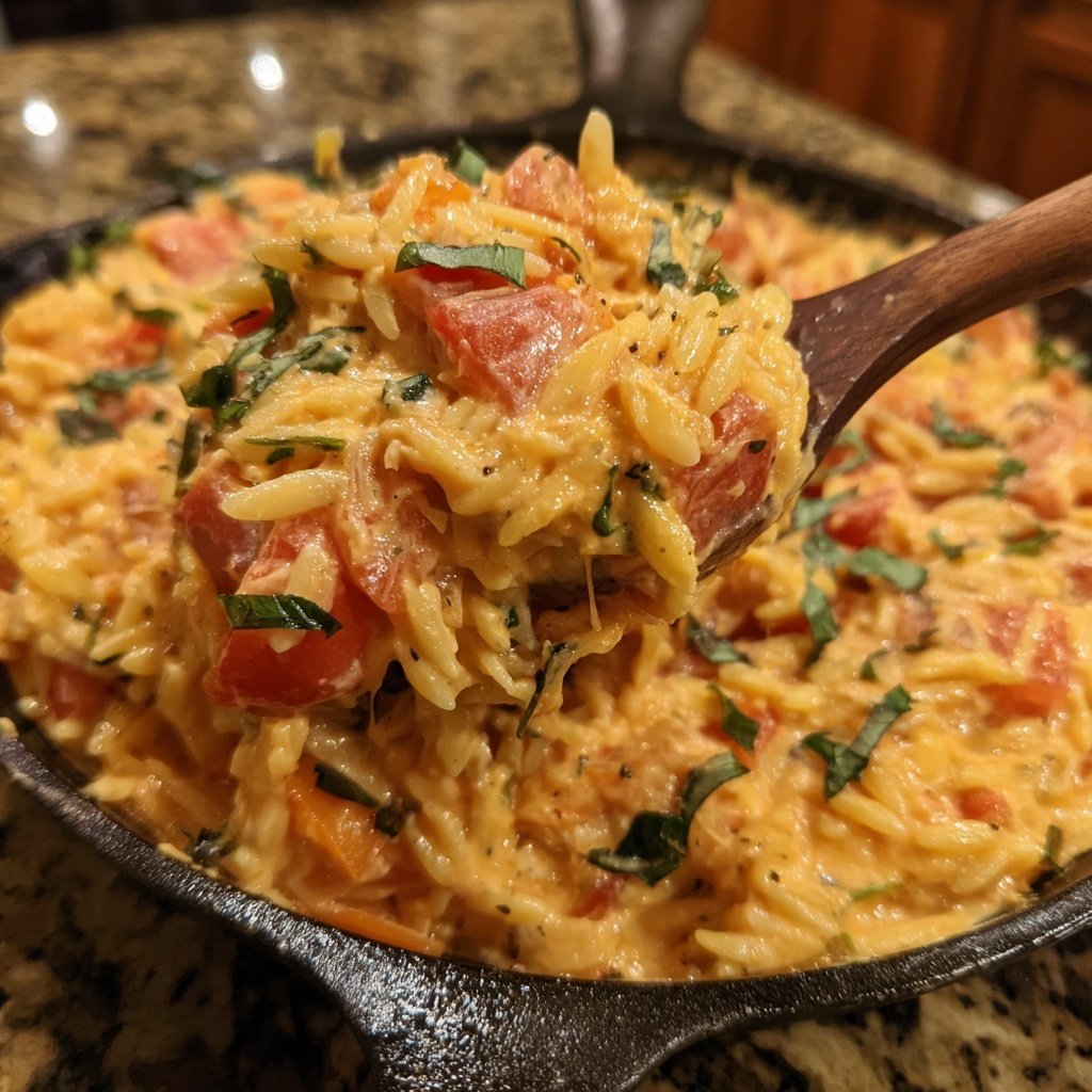 Creamy Tomato Veggie Orzo