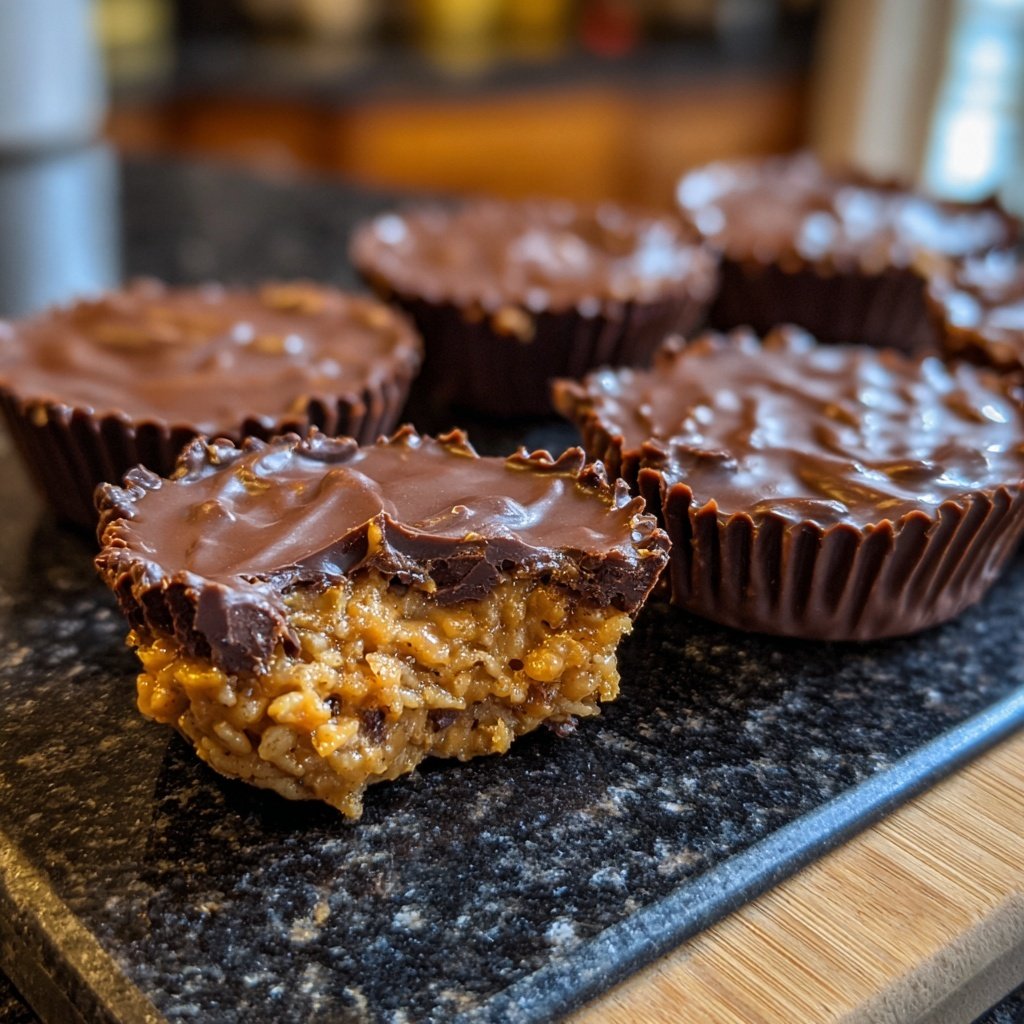 Homemade Reese’s Cups with Crispy Rice