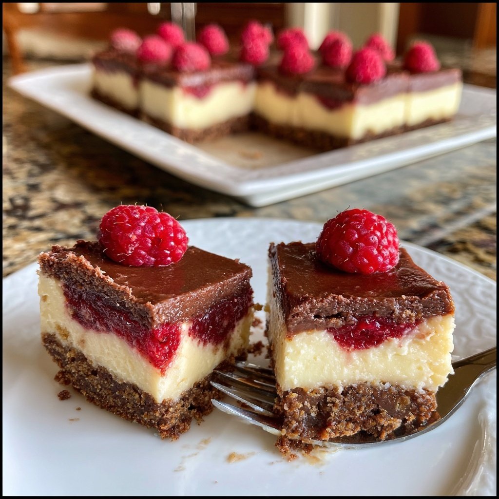Chocolate Raspberry Cheesecake Bars
