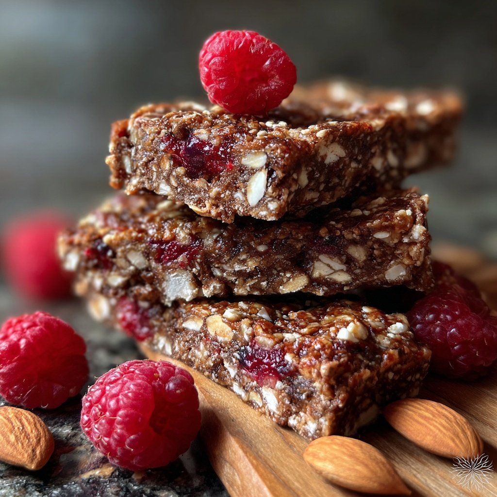 Chocolate Raspberry Almond Snack Bars