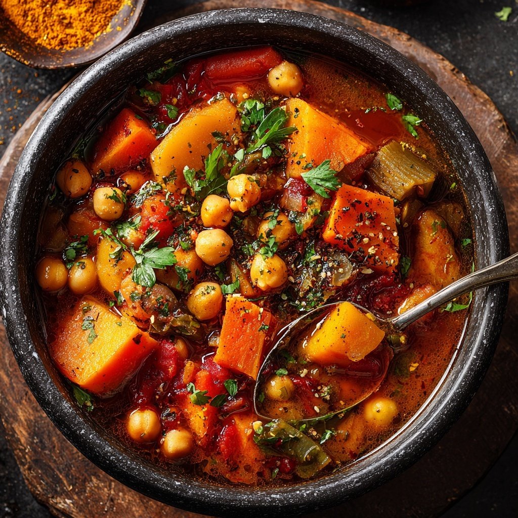 Healthy Crockpot Moroccan Vegetable Stew
