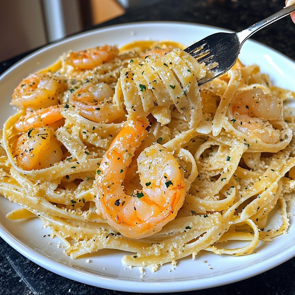 15-Minute Garlic Shrimp Pasta