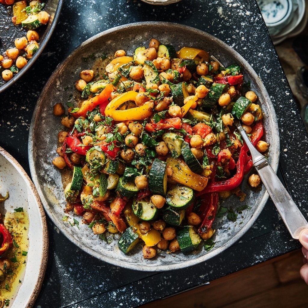 Healthy Dinner Chickpea Vegetable Skillet